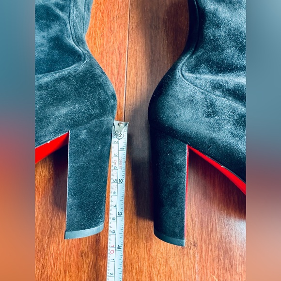 Auth Christian Louboutin Suede Stretch Mid  Gena 85 Boots . Eu 37.5 US 7.5 - Picture 14 of 17